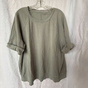 Athleta (altered) Short Sleeve Sundown Sweatshirt Tee SAGE GREEN